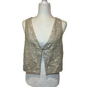 Eileen Fisher MATKA Sequin Encrusted Silk Vest Women Size Small